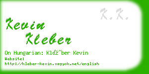 kevin kleber business card